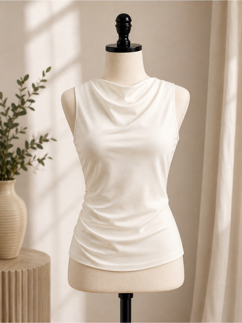 Ann Taylor Factory White Fitted Sleeveless Tank